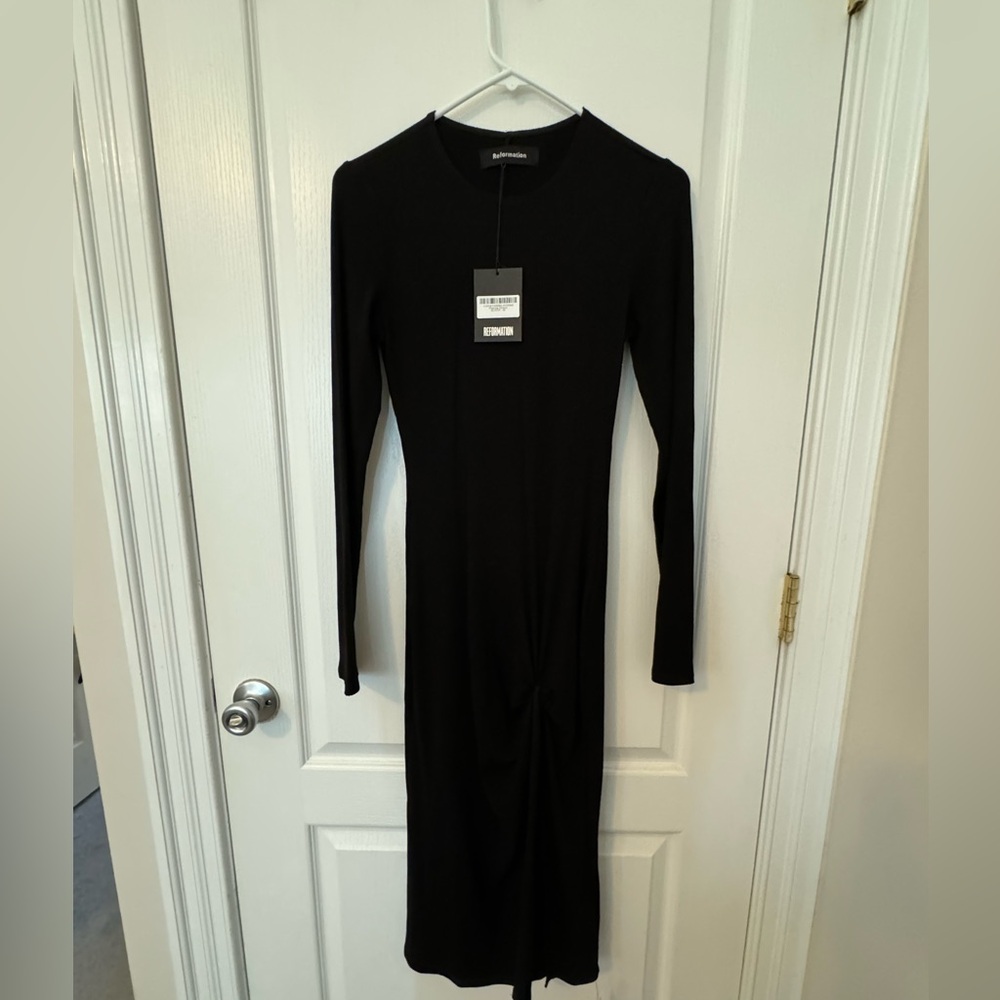 Reformation Black Piazza Dress